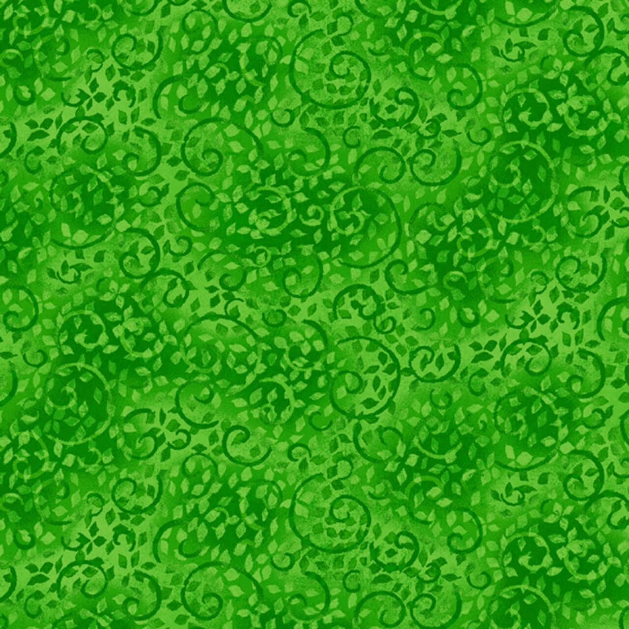Fabric Wilmington Essentials Bright Green Scroll by the Quarter Yard 26035-774
